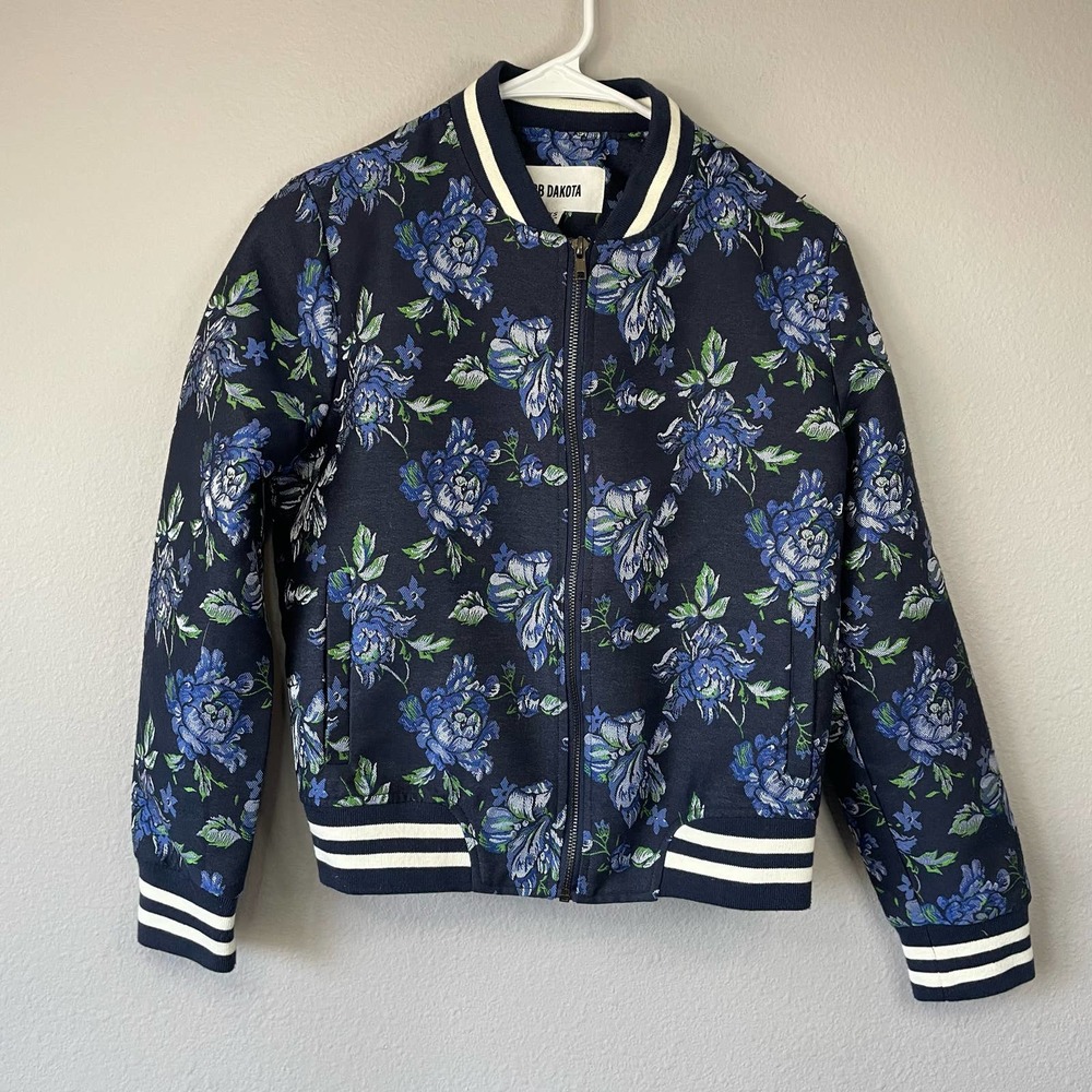 BB Dakota Floral Jacket XS Bomber Jacquard Boxy Fit
